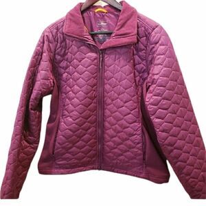 LL Bean Plum Quilted Coat Sz L